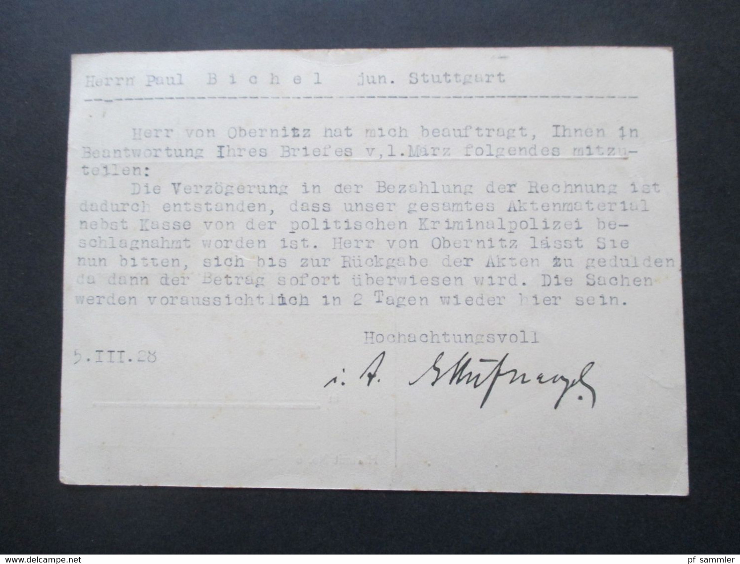 1902 - 1962 Belege / AK / GA kleiner Heimat Posten Stuttgart mit vielen verschiedenen Stücken / Stempeln ab ca.