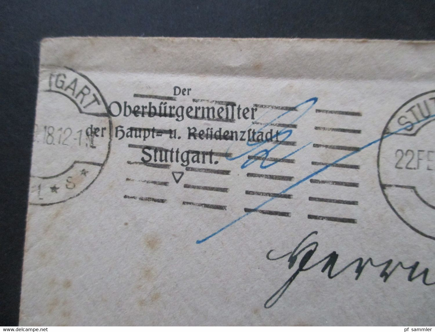 1902 - 1962 Belege / AK / GA kleiner Heimat Posten Stuttgart mit vielen verschiedenen Stücken / Stempeln ab ca.