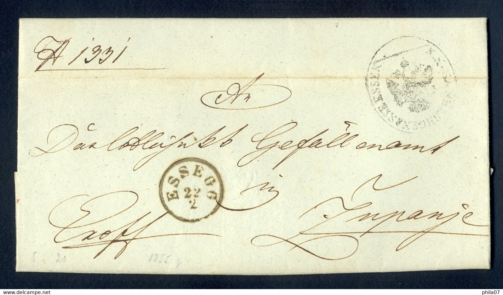 HUNGARY - Letter With Complete Content Sent From ESSEG (Osijek) To Županja Via Vinkovci 22.02. 1855. - Other & Unclassified