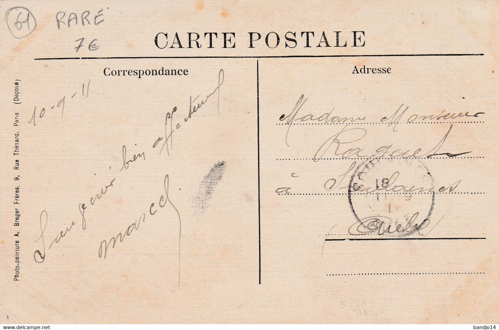 Rai Sur  Rille  - RARE - Carte Toilée - Village De Belle-vue  -  Scan Recto-verso - Otros & Sin Clasificación