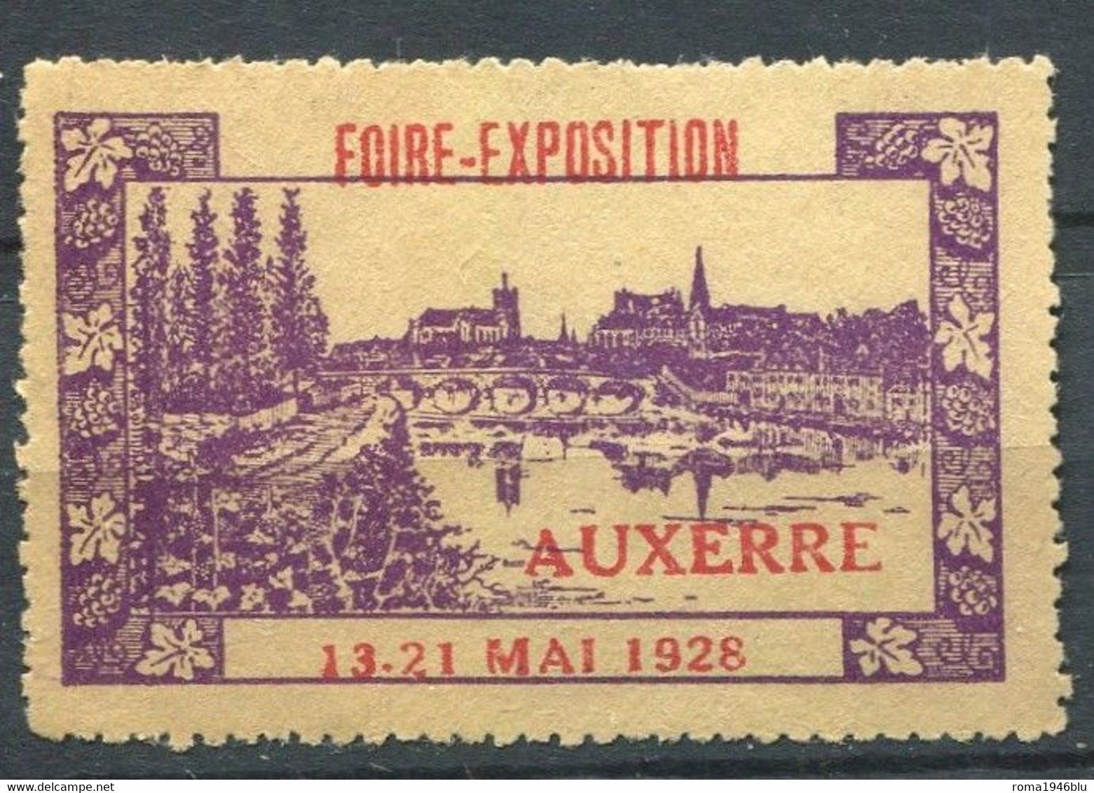 AUXURRE 1928  FOIRE EXPOSITION - Erinofilia