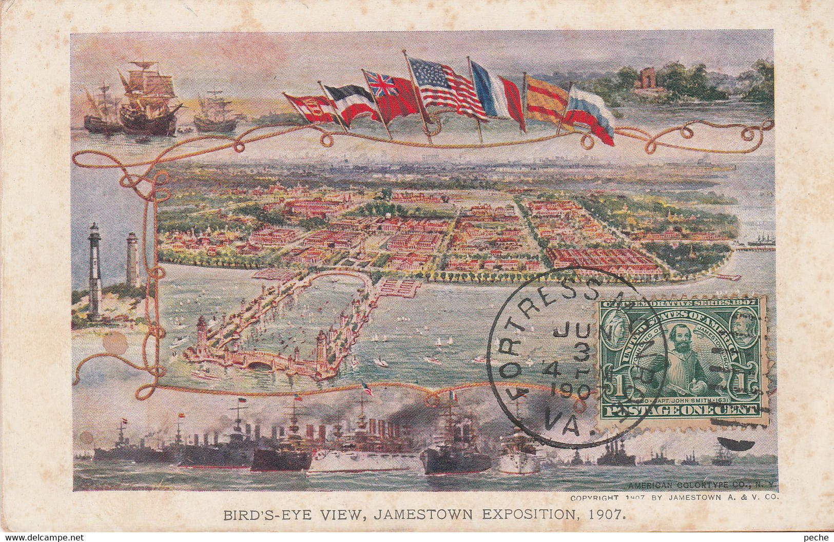 N°7741 R -cpaBird's Eye View Jamestown Exposition 1907 - Norfolk