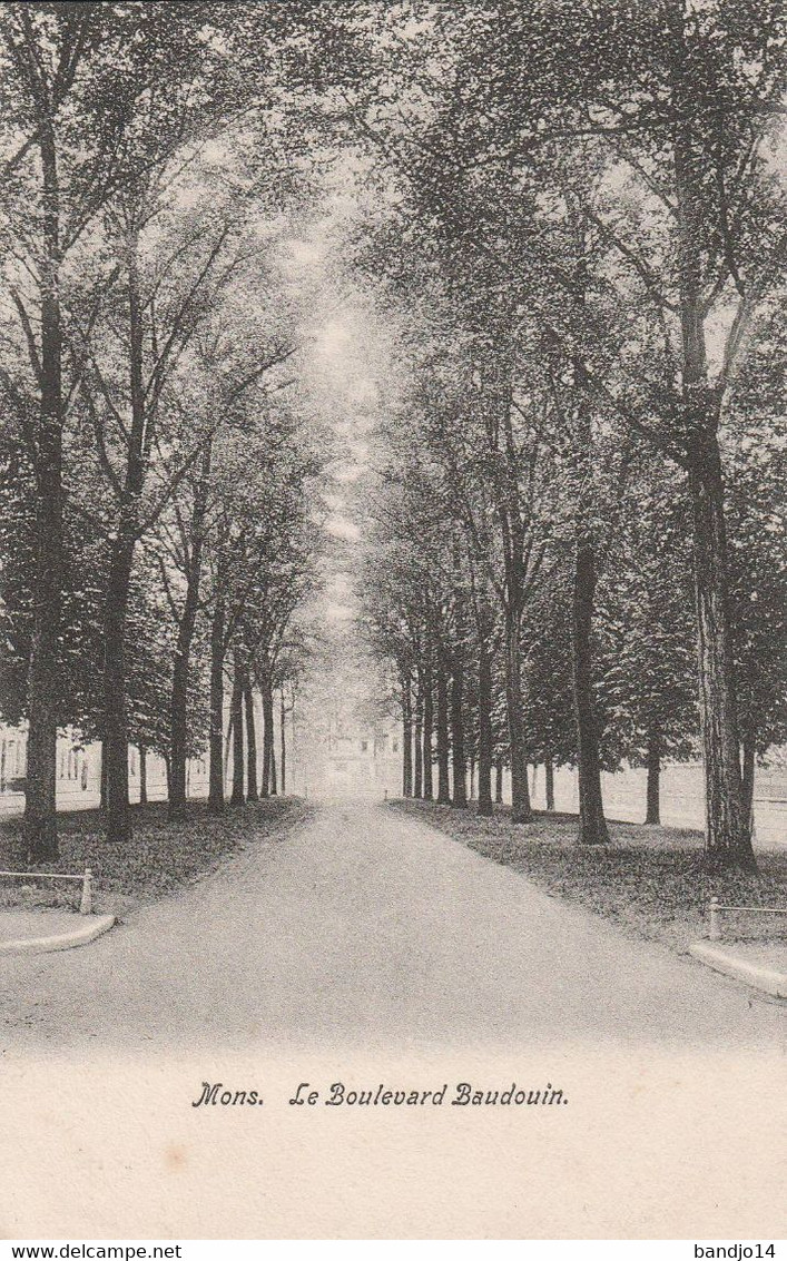 Mons -Le Boulevard Baudouin  -  Scan Recto-verso - Mons