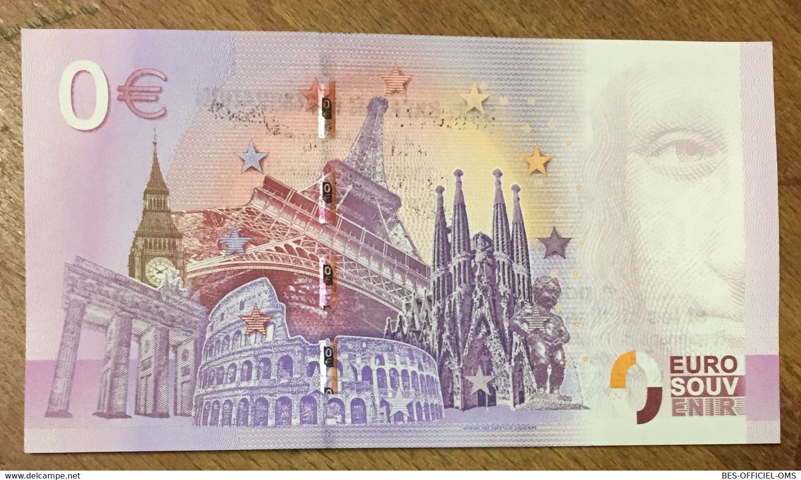 2016 BILLET 0 EURO SOUVENIR DPT 33 LA CITÉ DU VIN BORDEAUX + TIMBRE ZERO 0 EURO SCHEIN BANKNOTE PAPER MONEY BANK - Essais Privés / Non-officiels