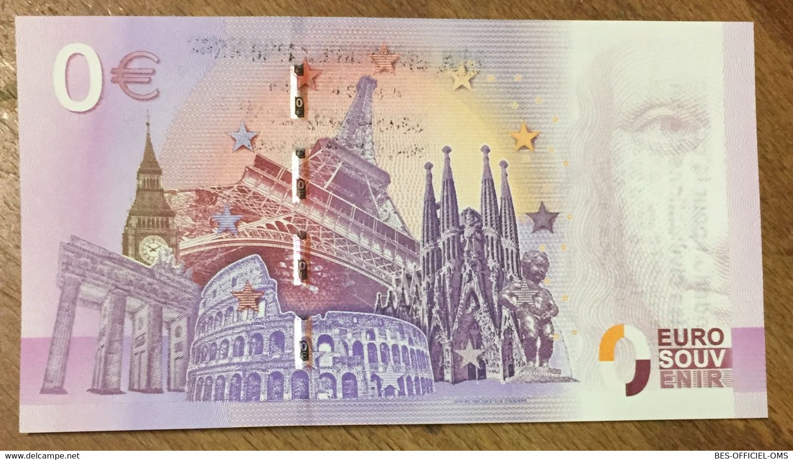 2016 BILLET 0 EURO SOUVENIR DPT 33 LA CITÉ DU VIN BORDEAUX + TAMPON ZERO 0 EURO SCHEIN BANKNOTE PAPER MONEY BANK - Essais Privés / Non-officiels