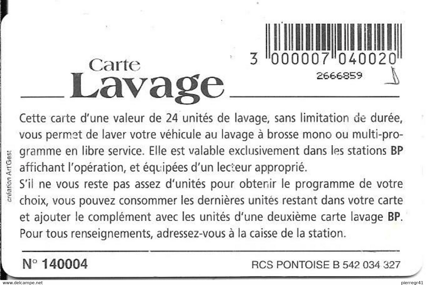 CARTE-PUCE-GEMA--LAVAGE-BP-24-UNITES-BE - Lavage Auto