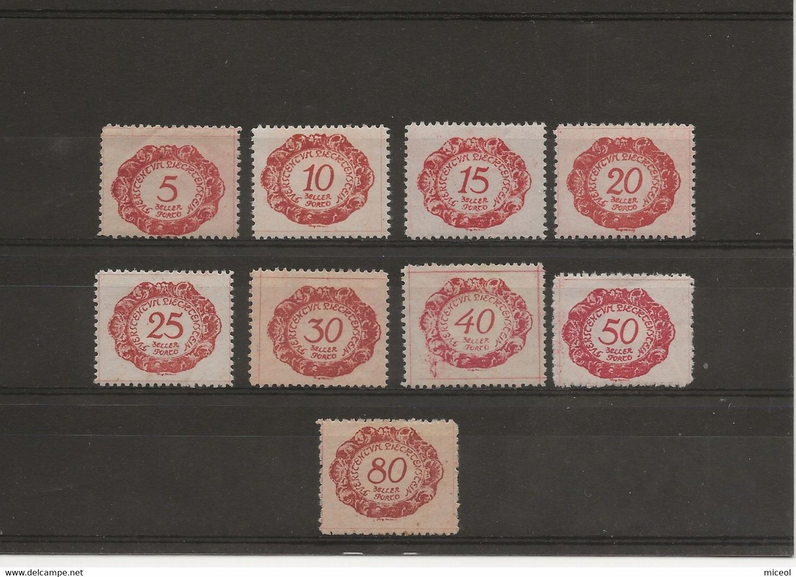 LIECHTENSTEIN  - LOT DE TIMBRES TAXES DE 1920 - Taxe