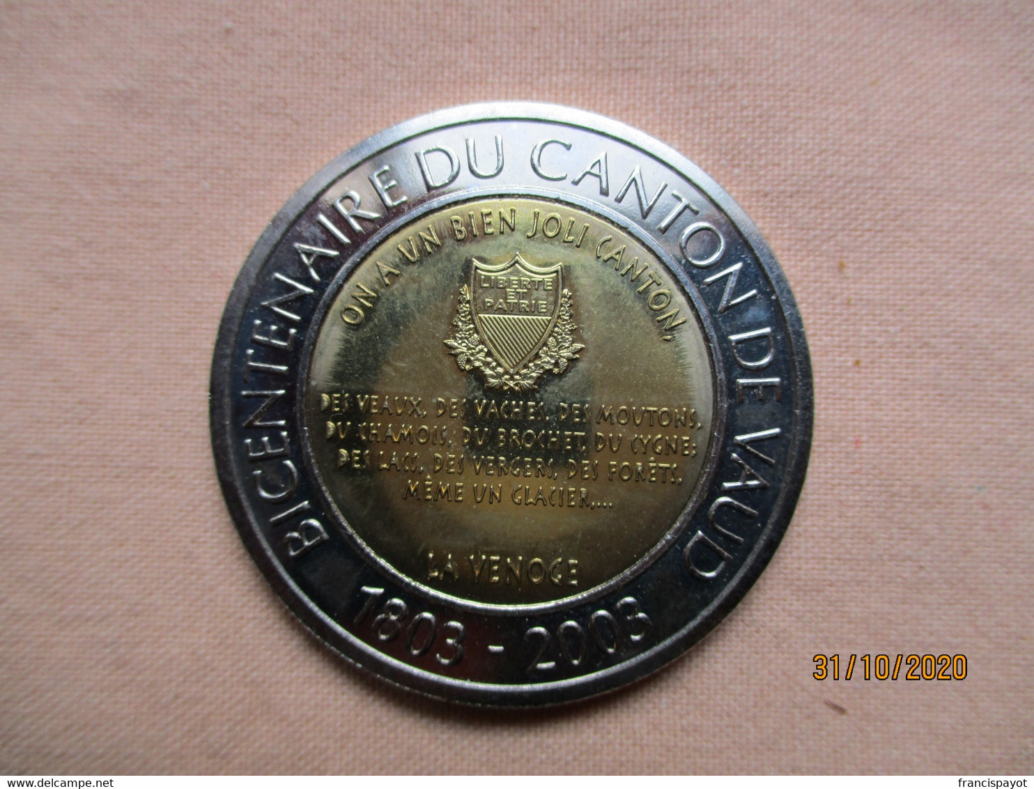 Suisse: 1 Gilles -  Monnaie Temporaire - Bicentenaire Du Canton De Vaud 2003 - Monedas / De Necesidad