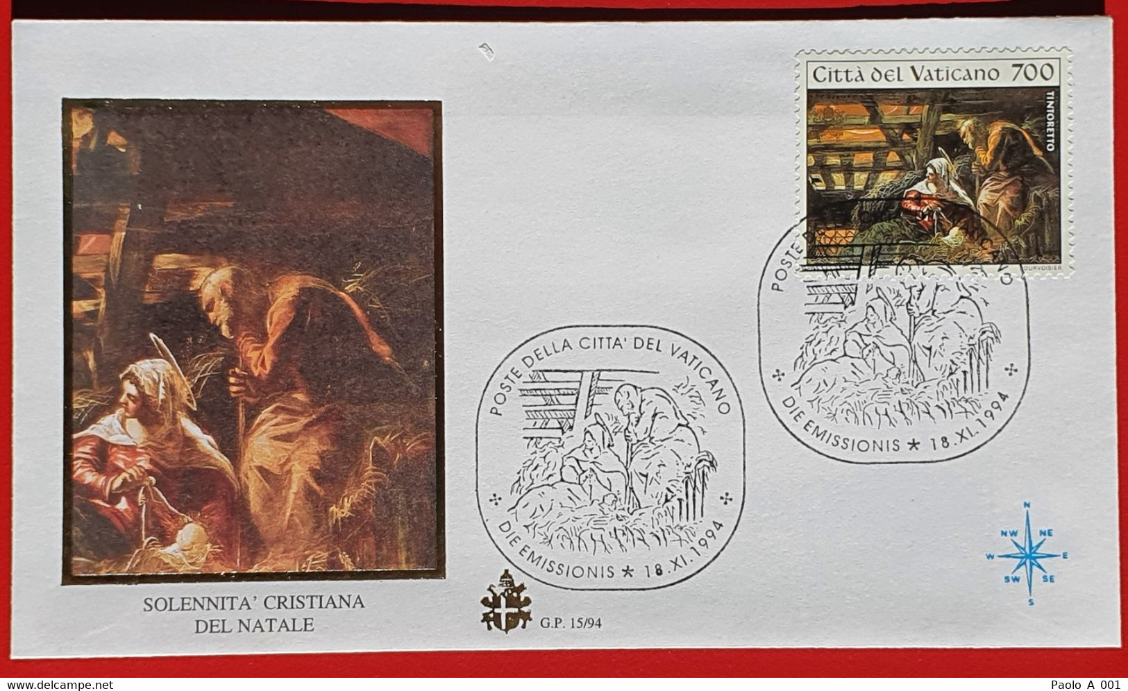 VATICANO VATICAN VATIKAN NATALE CHRISTMAS NATIVITAS 1994 FDC - Lettres & Documents