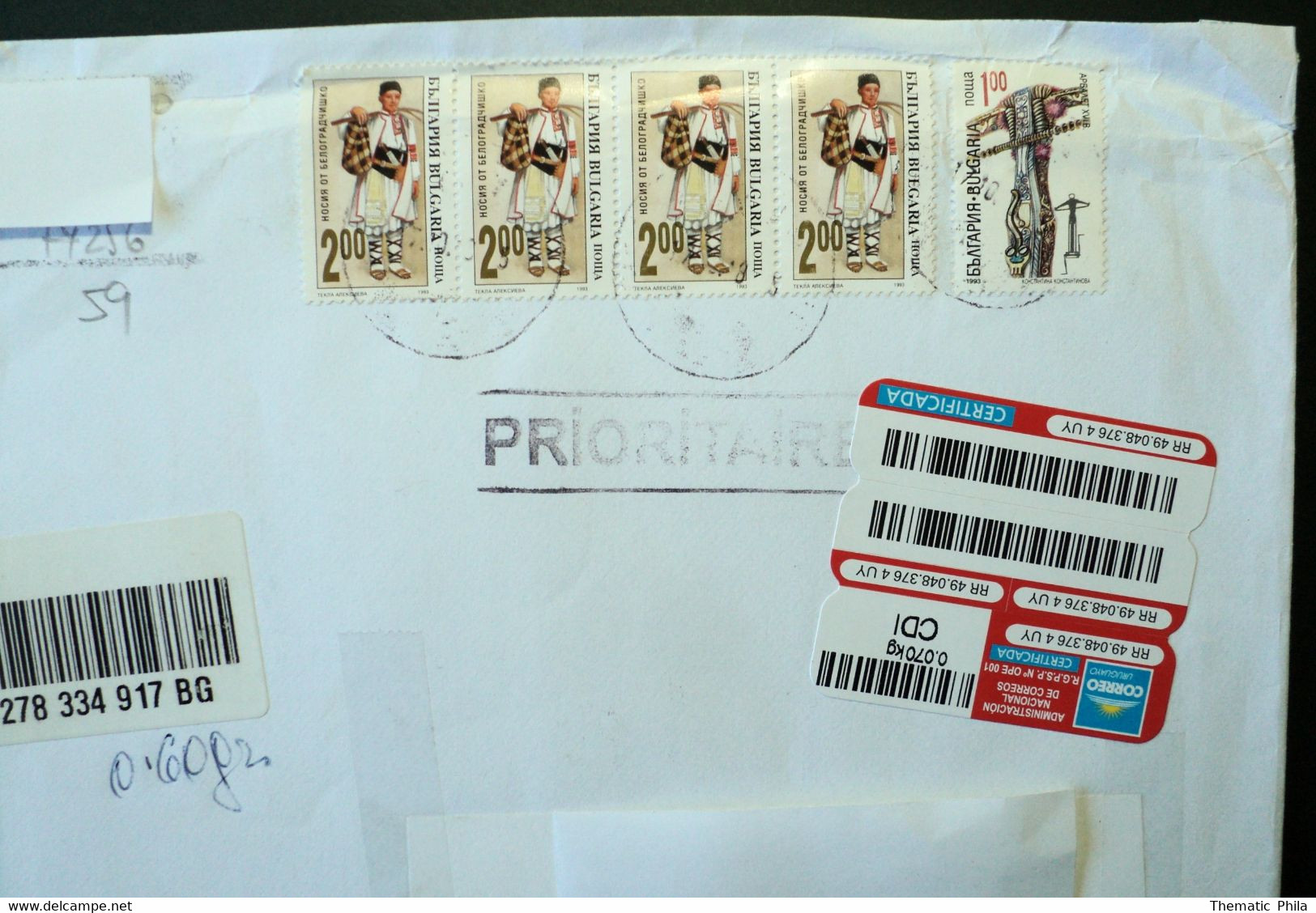 Bulgaria 2019 Recommended Circulated Cover To Montevideo Uruguay - Crossbow Weapon Weapons Costumes Belograd - Briefe U. Dokumente