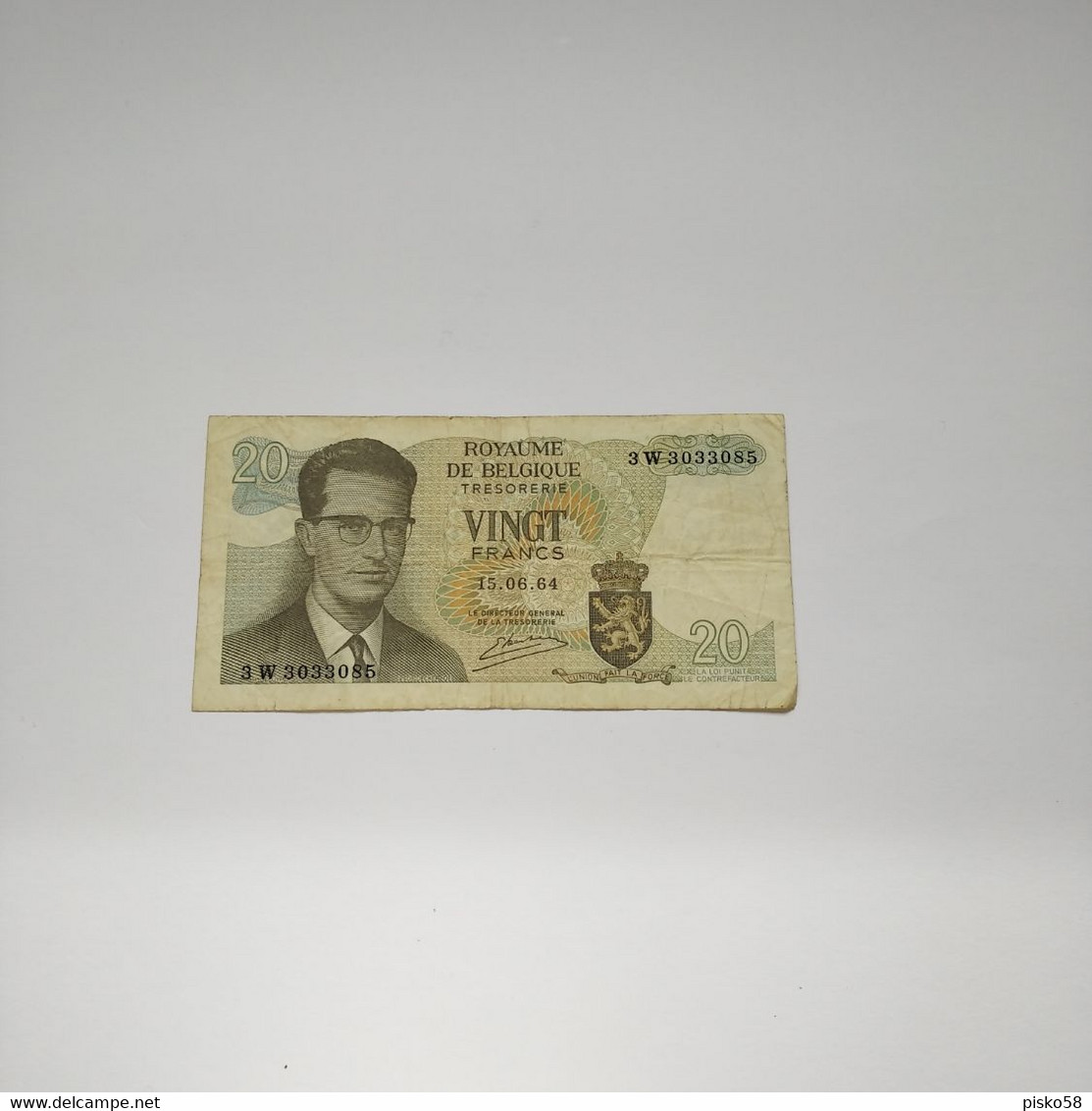 BELGIO -P138a 20F 15/6/1964 - - 20 Francs