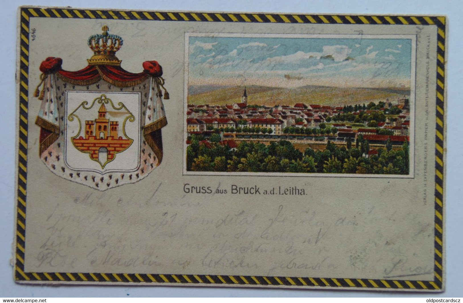 Austria 327 Bruck An Der Leitha Niederösterreich General View Coat Of Arms - Bruck An Der Leitha