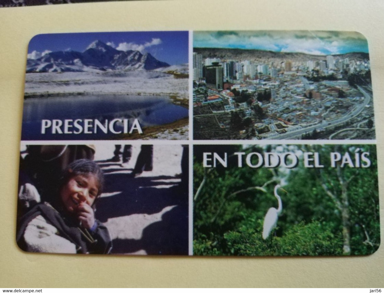 BOLIVIA  BS 5.00  LA BOLIVIANA ENTEL/ URMET    PRESENCIA EN TODO EL PAIS  NICE MINT  CARD     ** 3665** - Bolivia