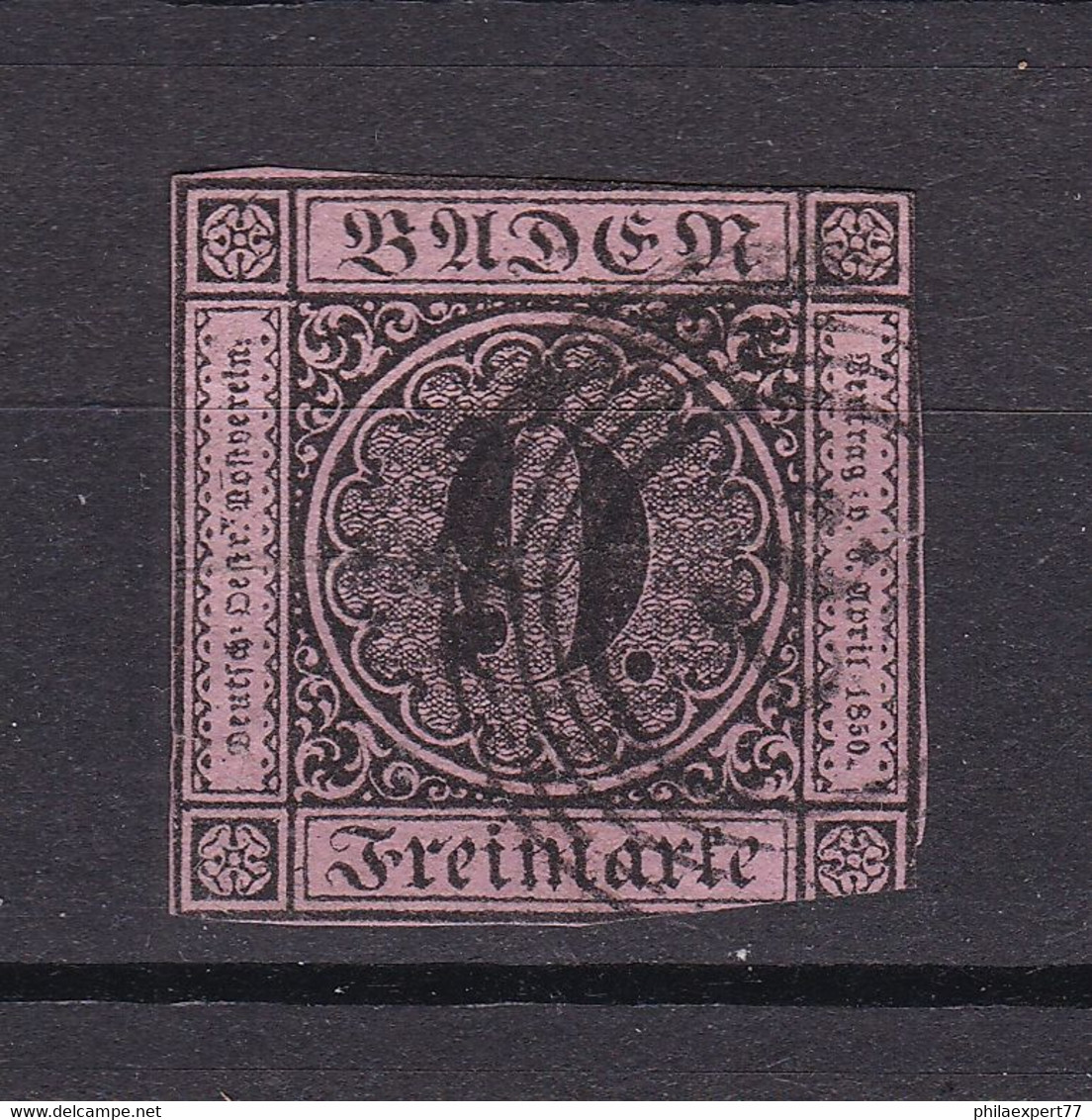 Baden - 1851/52 - Michel Nr. 4 - Gestempelt - 35 Euro - Sonstige & Ohne Zuordnung