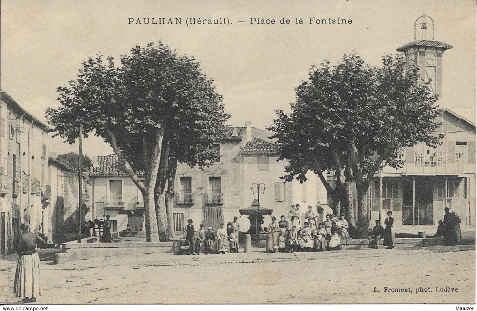 CARTE PAULHAN (HERAULT) PLACE DE LA FONTAINE - Paulhan