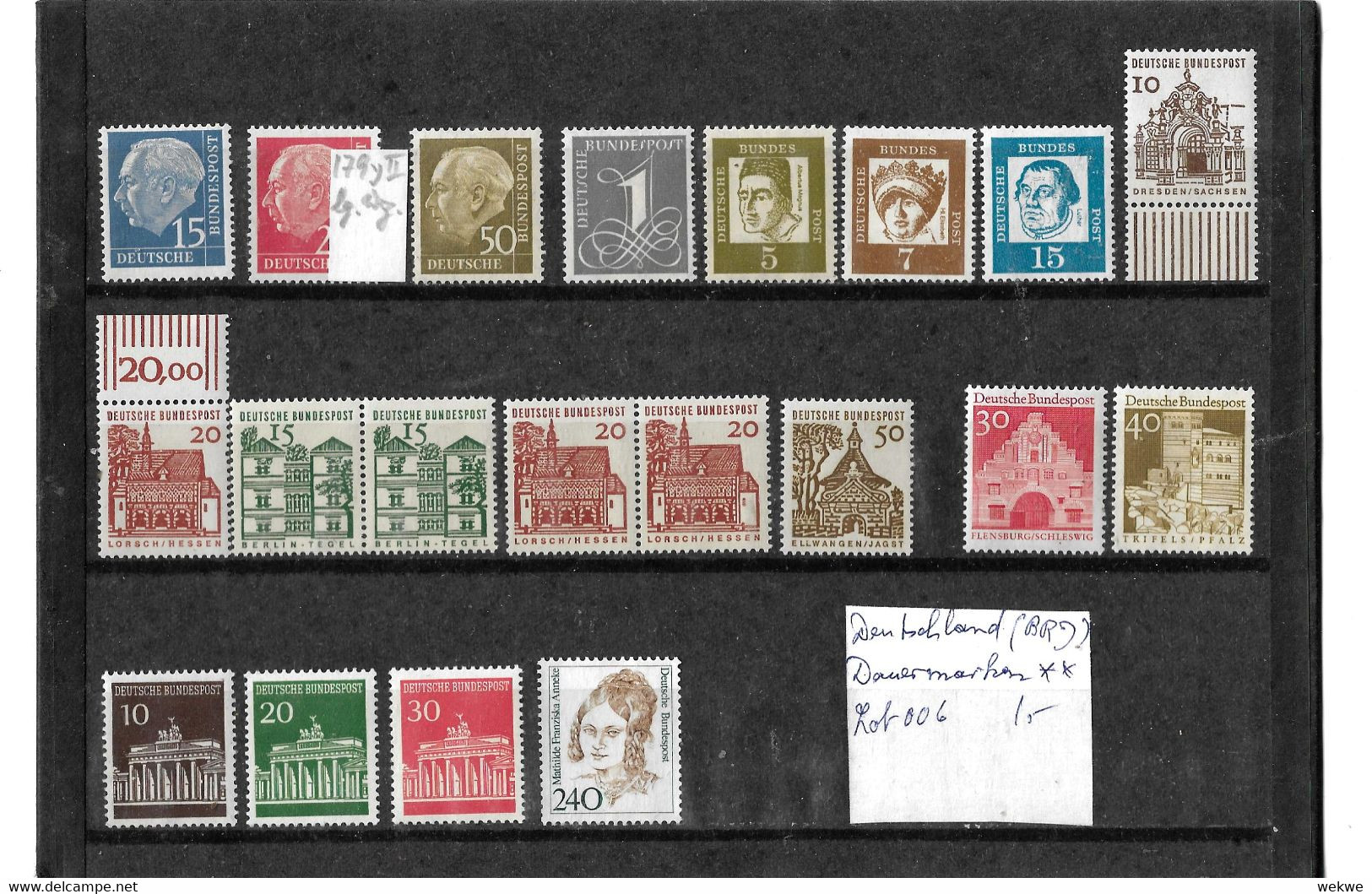 DEUTSCHLAND LOT 006 / Dauermarken ** - Sammlungen