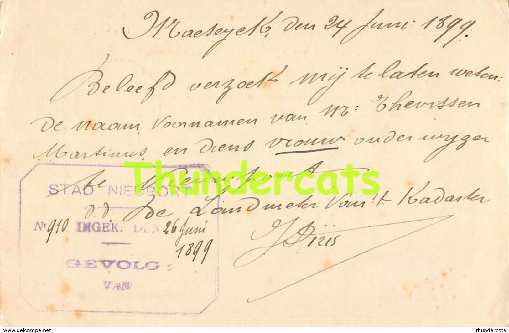 CPA 1899 CARTE POSTALE DE SEVICE DIENST BRIEFKAART 1899 LANKLAER NIEUWPOORT NIEUPORT - Marcas De La Armada