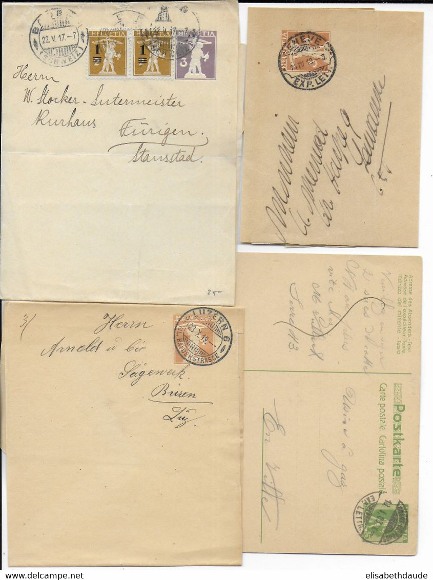 SUISSE - BEL ENSEMBLE De 33 BANDES Ou CARTES ENTIER TYPE TELLKNABE - A ETUDIER - Interi Postali