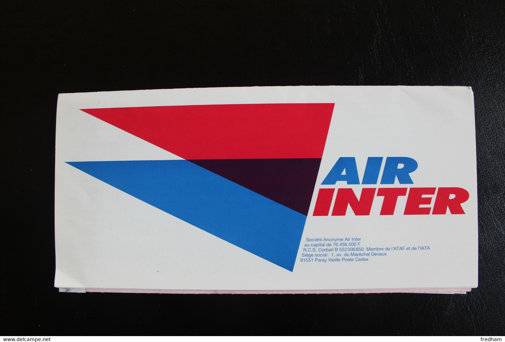 1992 AIR INTER BILLET VOL INTERIEUR LILLE-TOULOUSE BILLET DE PASSAGE ET BULLETIN DE BAGAGES ASSURANCES - Biglietti