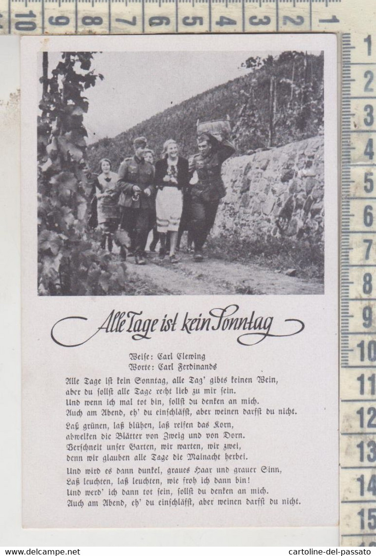 Liedpostkarte/Song Card: Alle Tage Ist Kein Sonntag NO STAMP - Guerra 1939-45