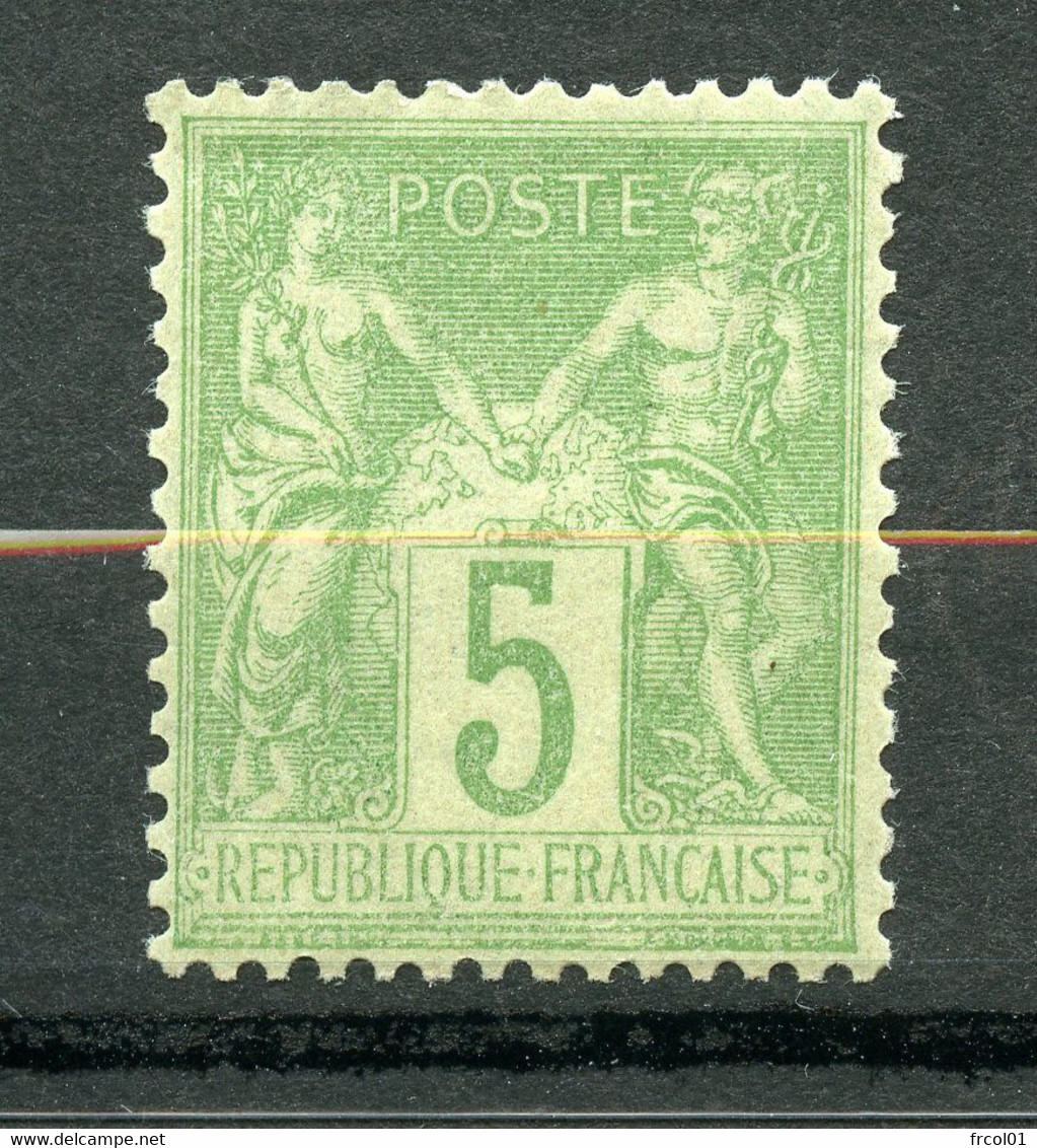 France, Yvert 75**, Gomme D'origine Intacte, Sage 5c Type II, MNH - 1876-1898 Sage (Tipo II)