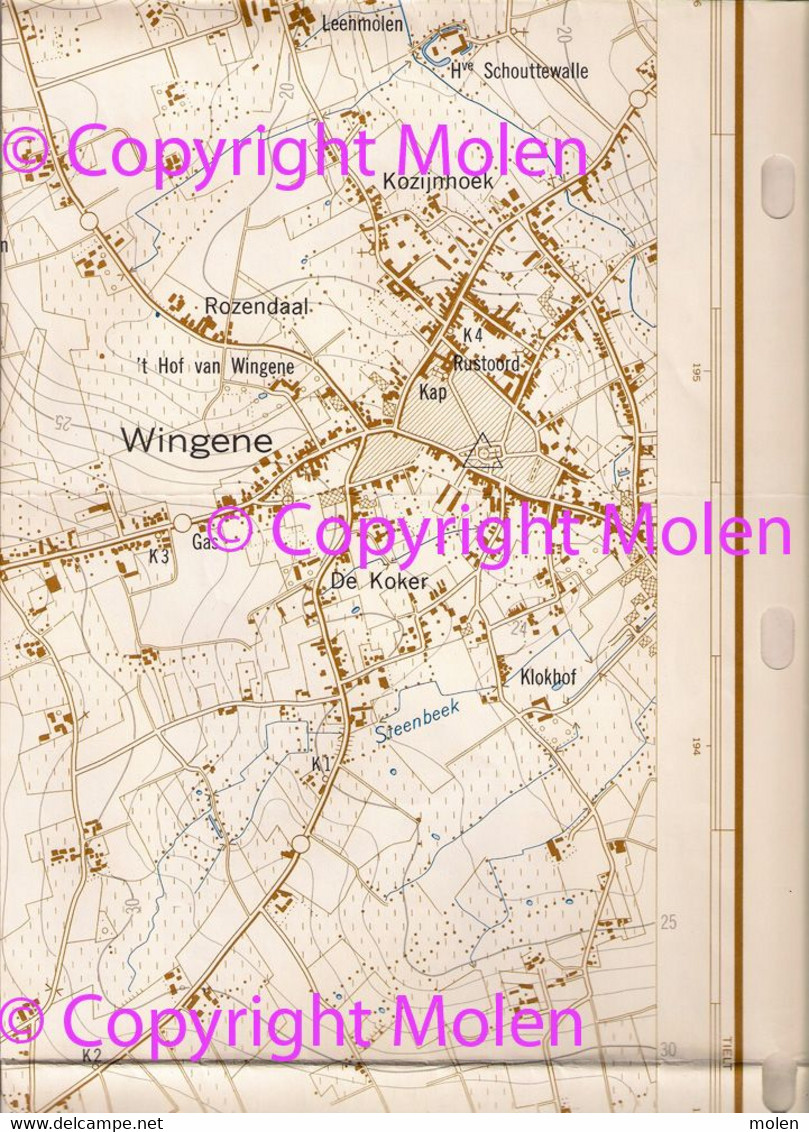 Meting 1966 STAFKAART WINGENE ZWEVEZELE KOOLSKAMP EGEM EGEMKAPEL WULFHOEK OUMUNKE PEERSTALLE ZESWEGE RUDDERVOORDE S305