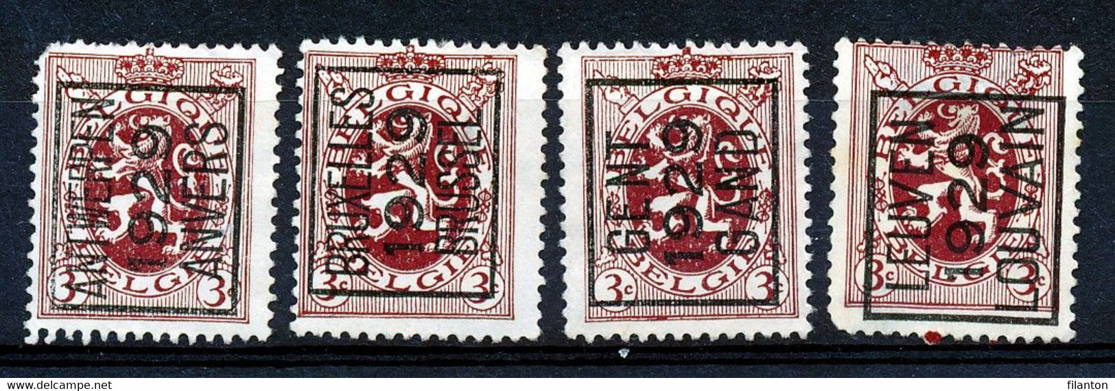 BELGIE - Preo Nr 201/202 + 204/205 A - Jaar/année 1929 - (ref. 3668) - TYPO-PRECANCELS - - Typos 1922-26 (Albert I.)