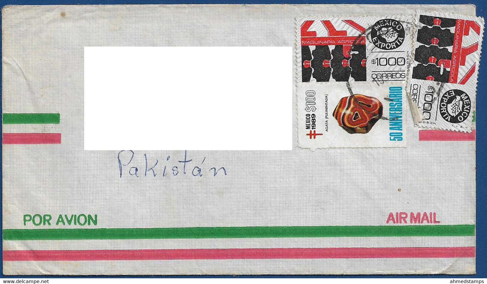 MEXICO POSTAL USED AIRMAIL COVER TO PAKISTAN - Mexico