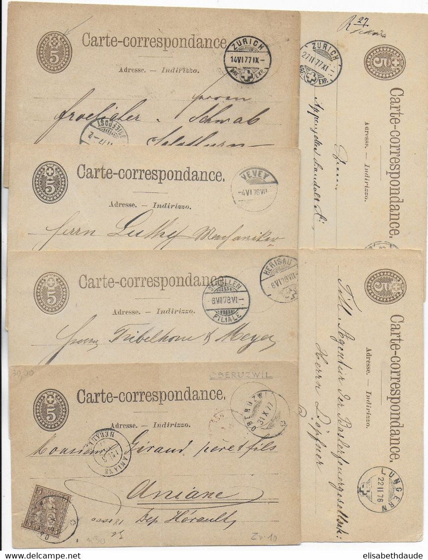 SUISSE - AVANT 1900 - BEL ENSEMBLE De 30 CARTES ENTIERS POSTAUX - NOMBREUSES TEINTES ET VARIETES - - Interi Postali