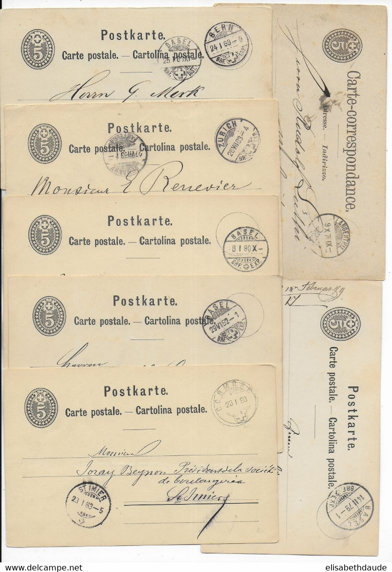 SUISSE - AVANT 1900 - BEL ENSEMBLE De 30 CARTES ENTIERS POSTAUX - NOMBREUSES TEINTES ET VARIETES - - Interi Postali