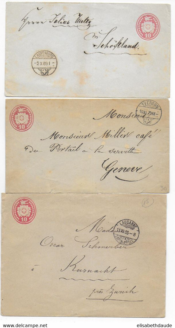 SUISSE - TYPE 1867 - SUPERBE ENSEMBLE De 15 ENVELOPPES + CARTES ENTIERS POSTAUX - Interi Postali