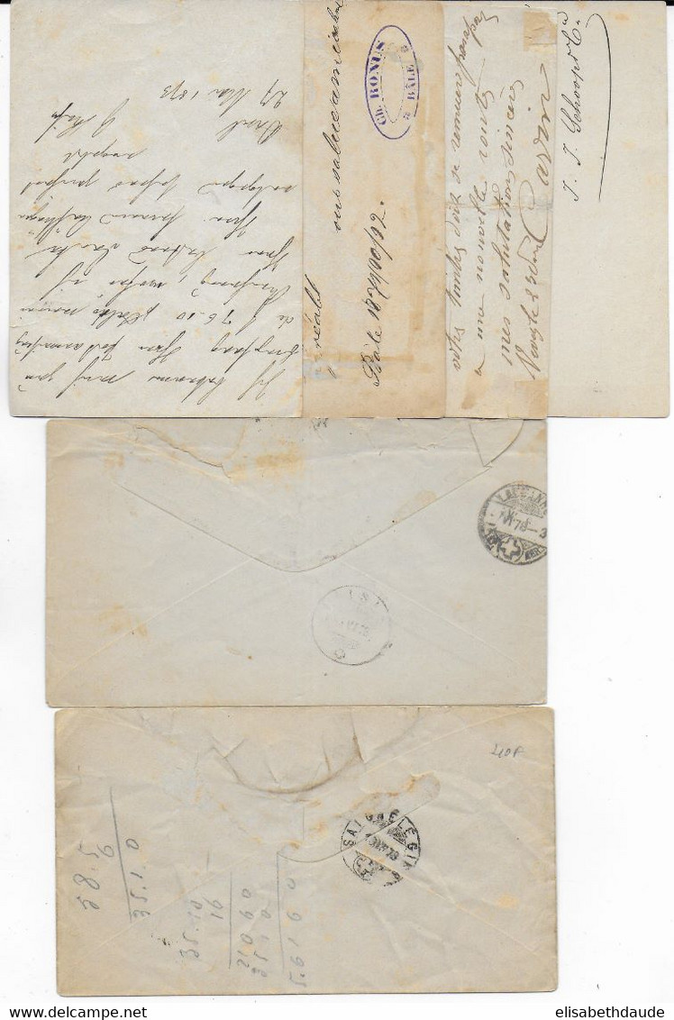 SUISSE - TYPE 1867 - SUPERBE ENSEMBLE de 15 ENVELOPPES + CARTES ENTIERS POSTAUX