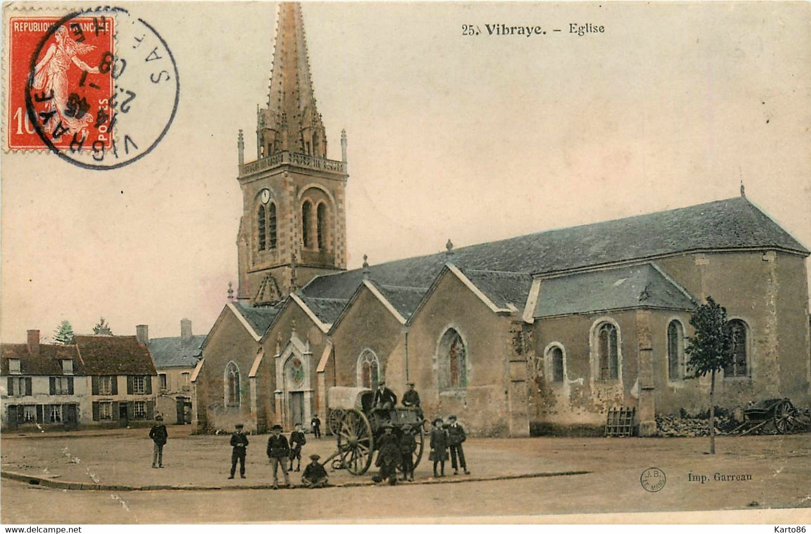 Vibraye * La Place De L'église * Enfants - Vibraye