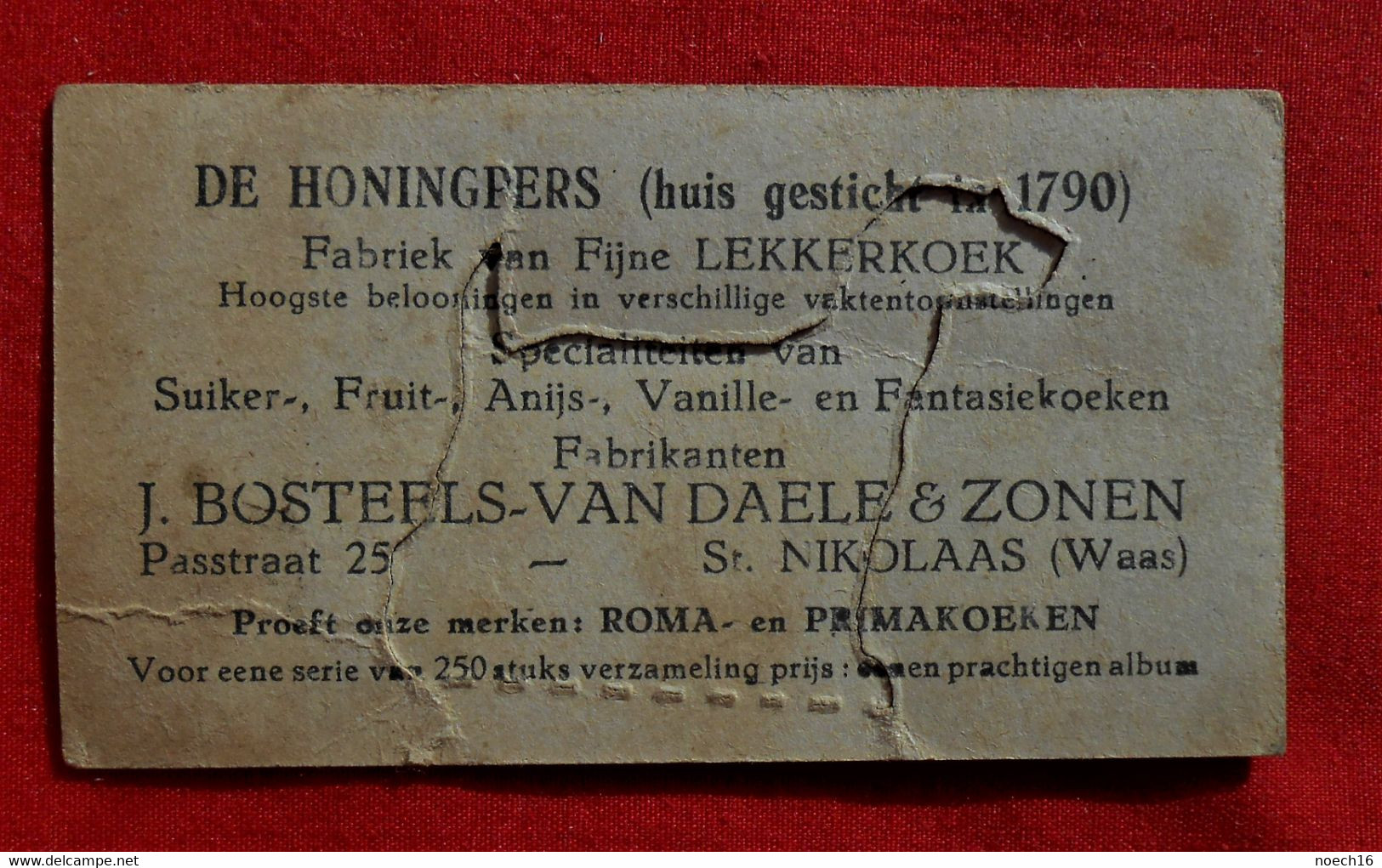 Chromo Découpi Biscuit De Honingpers - J. Bosteels-Van Daele St-Niklaas - Chien - Autres & Non Classés