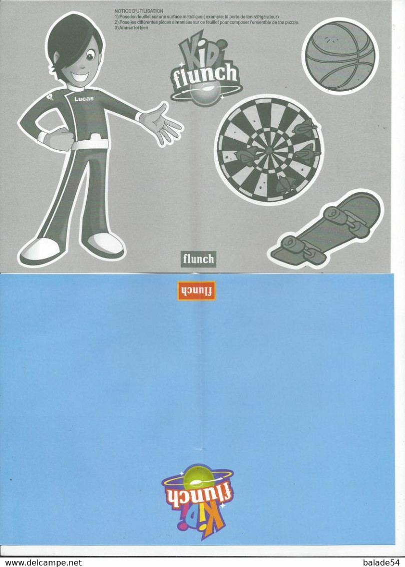 Jeu "de Magnet LUCAS" à Reconstituer - Flunch Kid KIDI - NEUF (Lucas + Skate + Ballon De Basket, Cible Fléchettes) - Personaggi