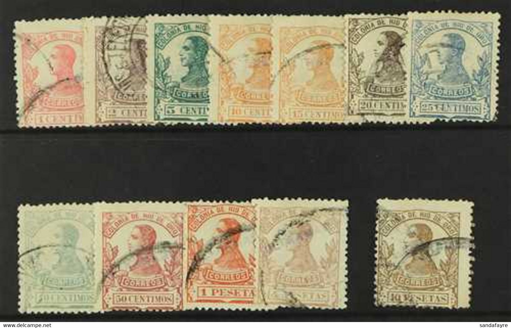 RIO DE ORO  1912 Set (less 30c), SG 73/85, Edifil 65/77, Each With "Muestra" A.000,000 on Reverse, Further Overprinted " - Altri & Non Classificati