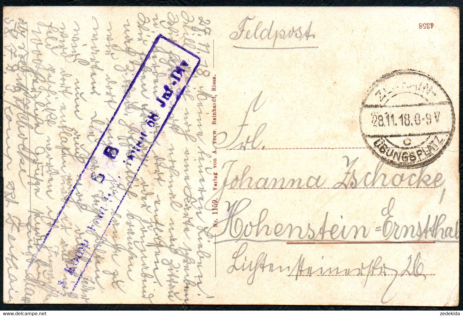 E3276 - Zeithain Truppenübungsplatz Feldpost 1. WK WW - Zeithain