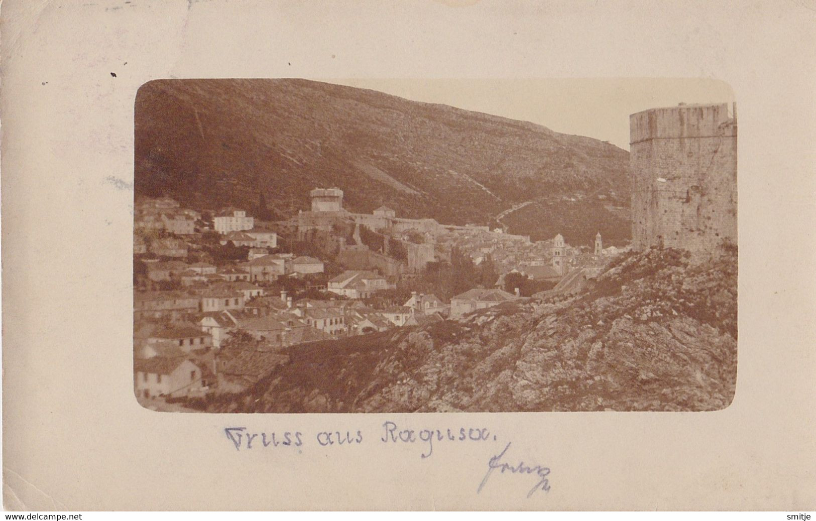 RAGUSA DUBROVNIK CA. 1910 PANORAMA - REAL PHOTO POSTCARD RPPC - Croatia