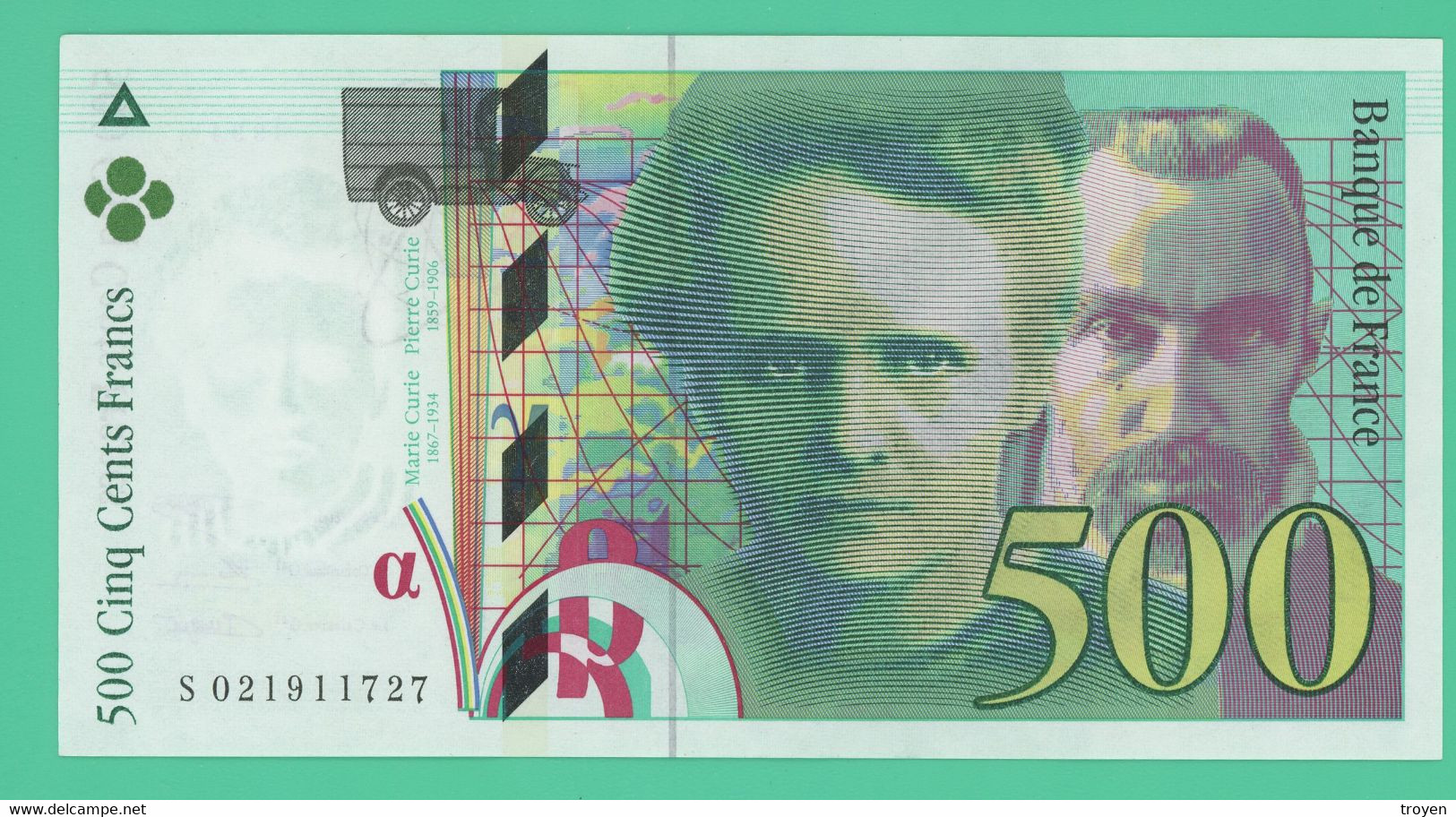 500 Francs - France -  Pierre Et Marie Curie - SPL -  N°. S 021911727 - 1994 - - 500 F 1994-2000 ''Pierre Et Marie Curie''