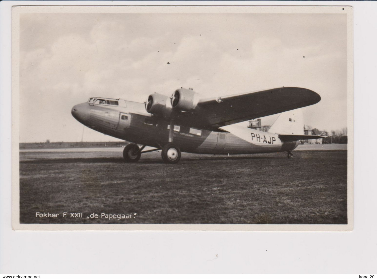 Vintage Rppc KLM K.L.M. Royal Dutch Airlines Fokker F-22 Aircraft @ Vliegveld Schiphol Airport - 1919-1938: Entre Guerres