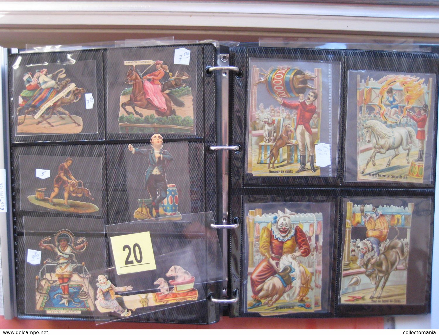 19th century each chromo photograped (count yourself ) SCRAPS_MAP12_Cirkus circus Clowns GLANS BILDER VG collection