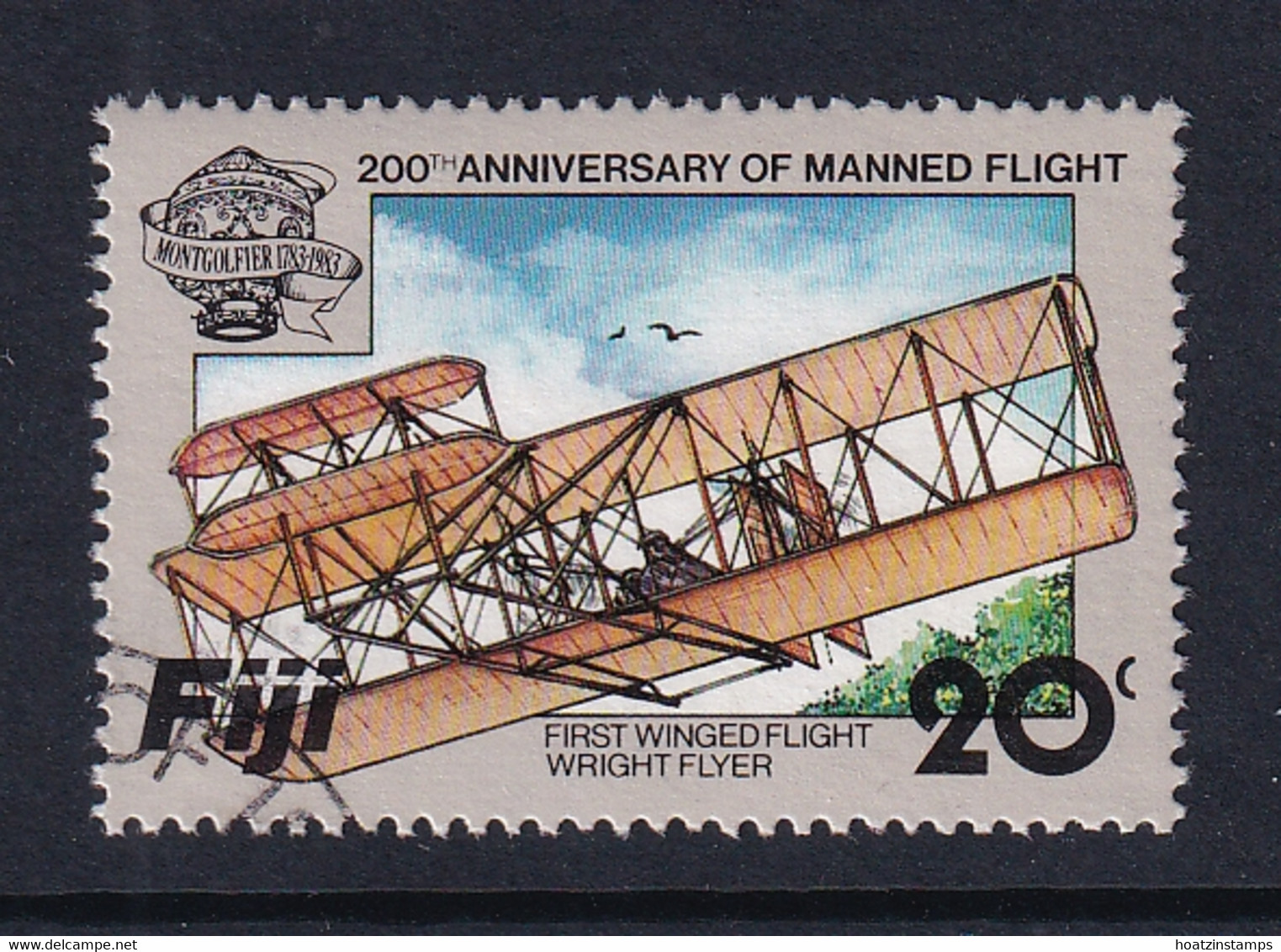 Fiji: 1983   Bicentenary Of Manned Flight  SG660   20c    Used - Fiji (...-1970)