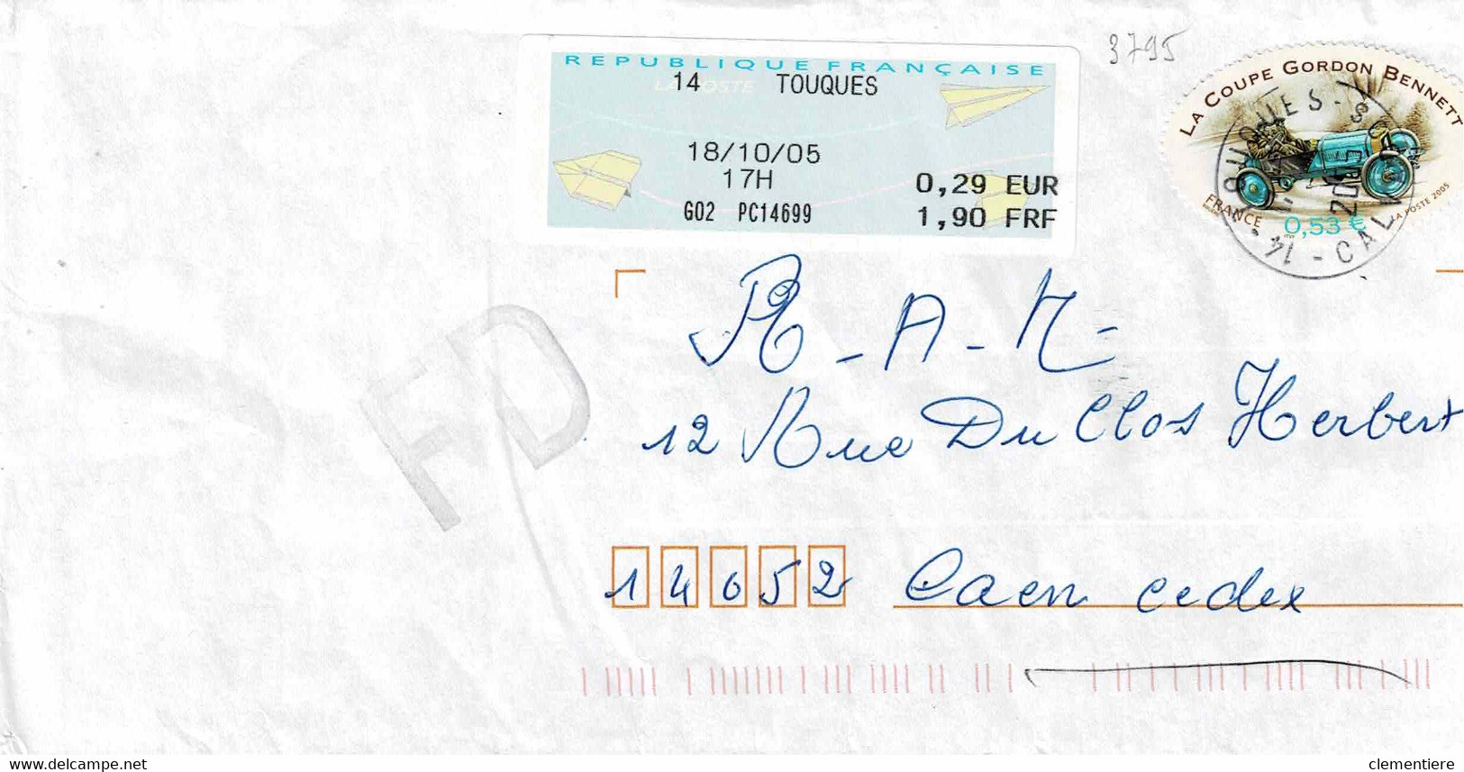 TP N° 3795 Et Bande Machine De 0,29€  Sur Enveloppe De Touques - 1961-....