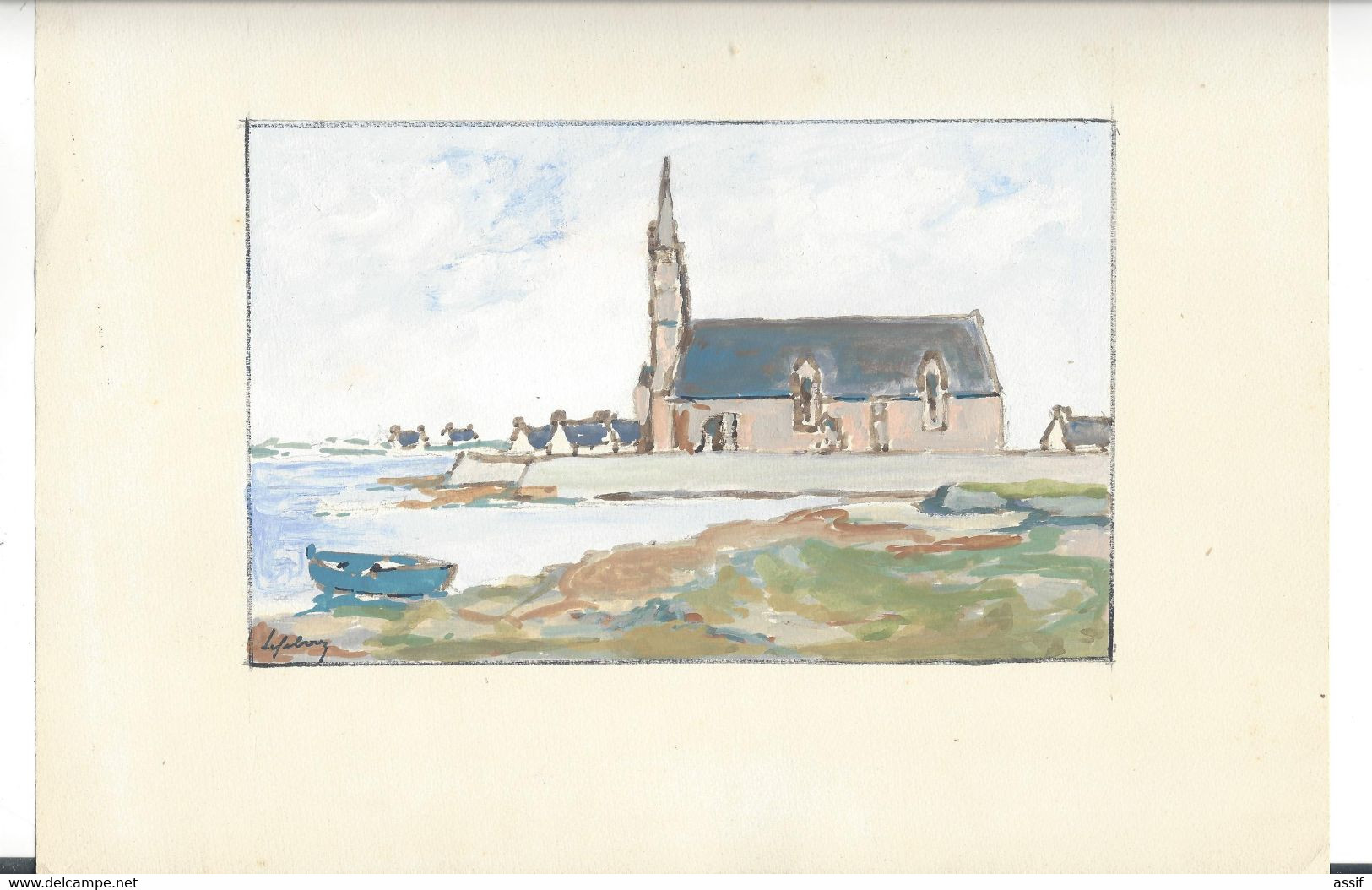 Penmarc'h  ND De La Joie  Aquarelle  - Lefebvre ( Pont-l'Abbé Rue Des Chevaliers , Vers 1977/78 ) - Acquarelli