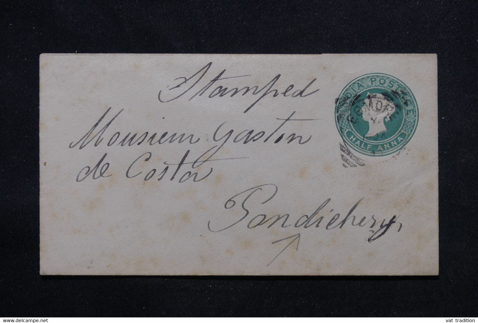 INDE - Entier Postal Type Victoria De Egmore Pour Pondichéry En 1898 - L 75305 - 1882-1901 Imperium