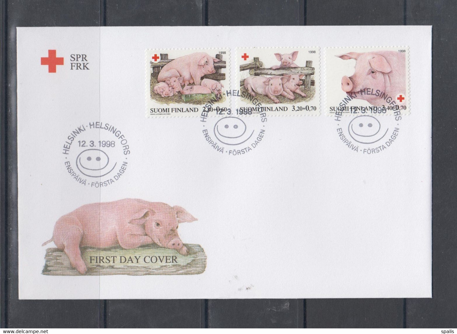 Finland 1998 Mi 1427-9 FDC Pigs - Sonstige & Ohne Zuordnung