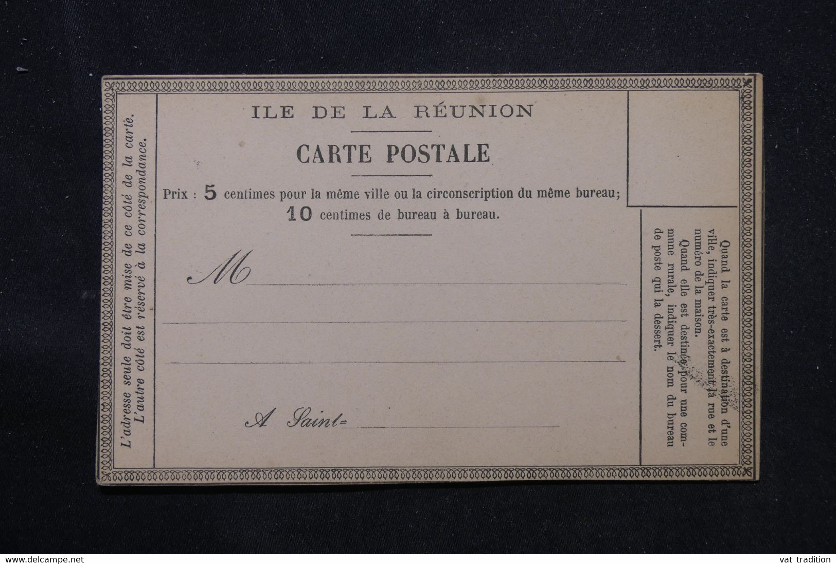 RÉUNION - Carte Précurseur De La Réunion Non Circulé - L 75320 - Cartas & Documentos