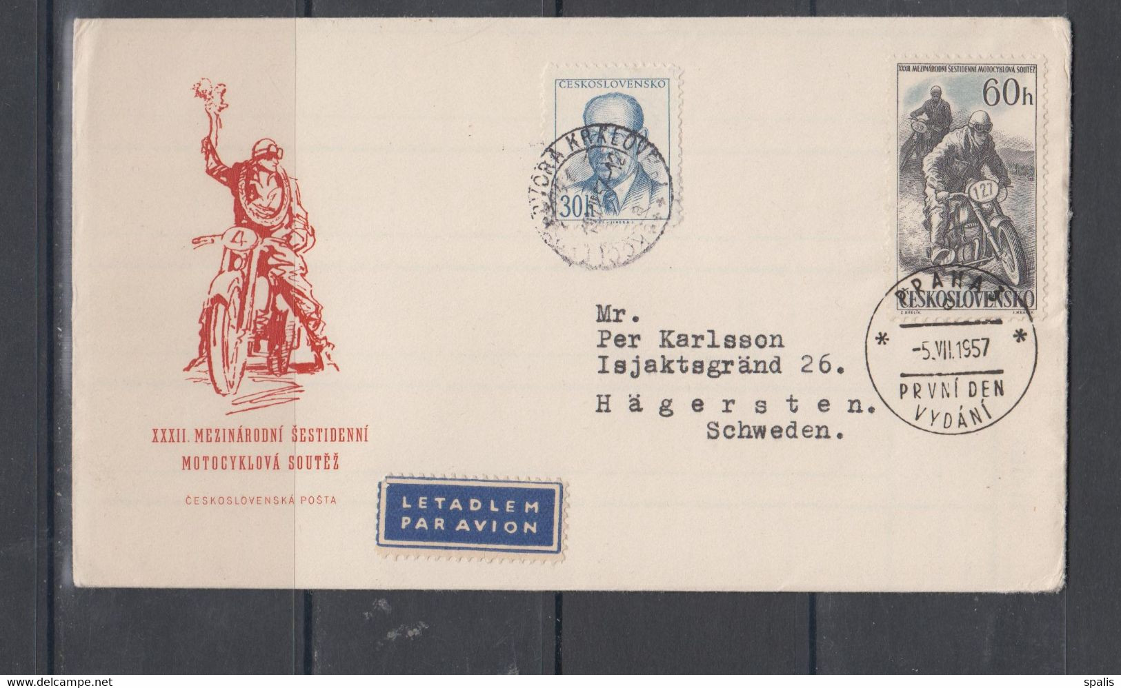 Czechoslovakia 1957  Mi 1034 FDC - Autres & Non Classés