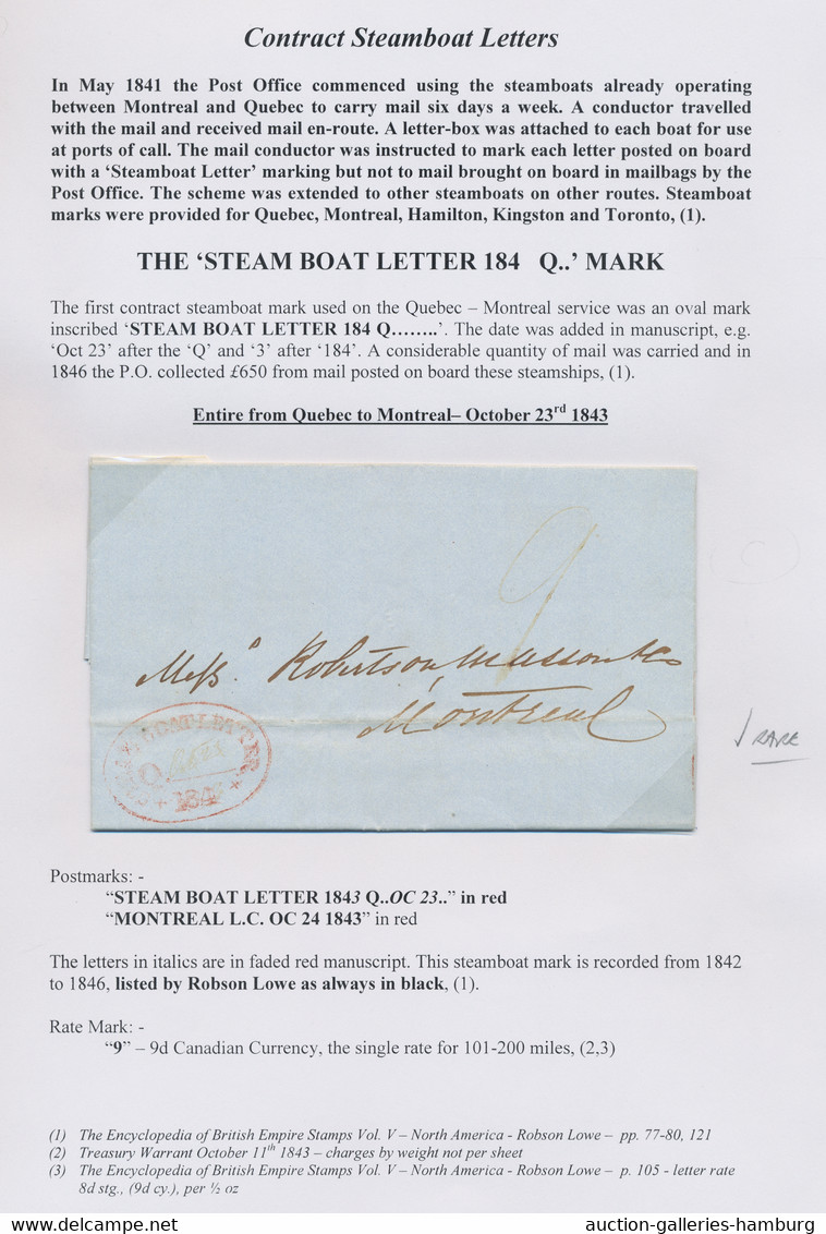 Canada - Vorphila / Stampless Covers: 1840-1853, Interesting Collection Of 17 Prephilatelic And Stam - ...-1851 Vorphilatelie