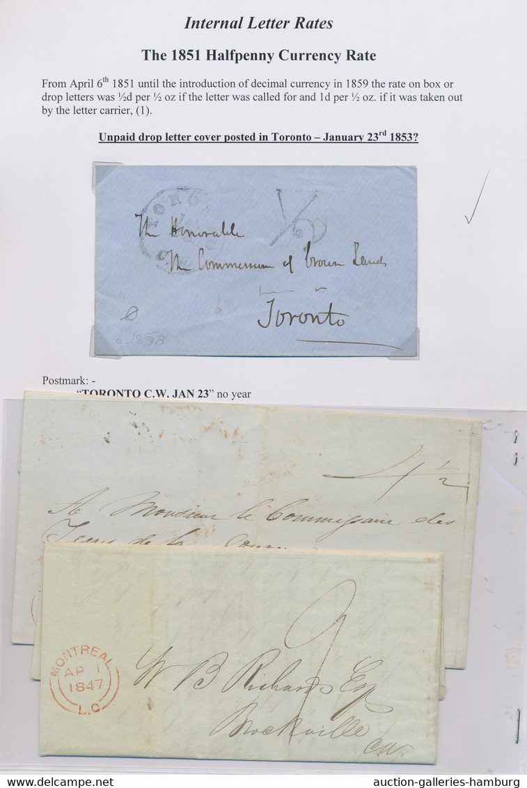 Canada - Vorphila / Stampless Covers: 1840-1853, interesting collection of 17 prephilatelic and stam